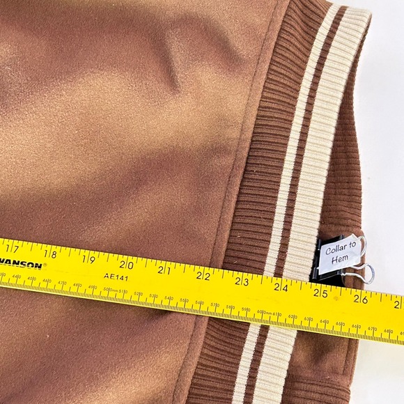 Abercrombie Fitch Size S Varsity Jacket Brooklyn New York Track 1995 Brown Beige - Picture 5 of 12
